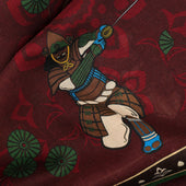 Samurai Printed Wool Silk Scarf