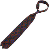 Ancient Madder Silk Tie Green Hand Rolled