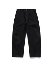 CINCH BACK CURVED PANTS / BLACK