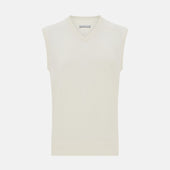 Ivory Cashmere V-neck Vest