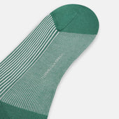 Melon Green White Thin Striped Long Socks