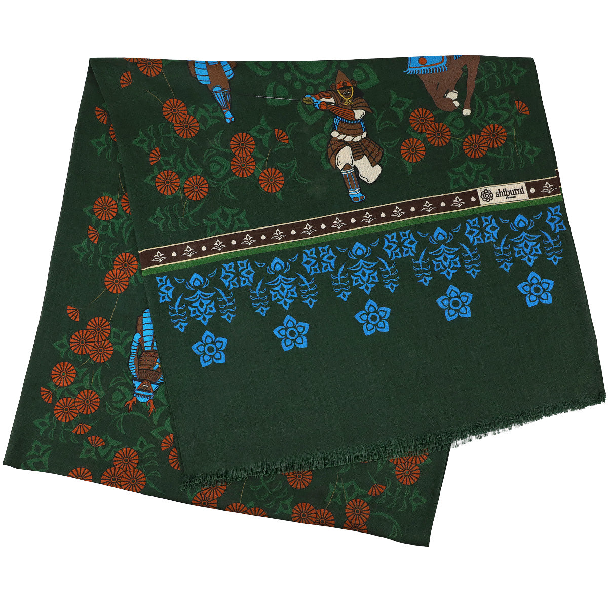 Samurai Printed Wool Silk Scarf