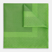 Fern Green Dot Silk Pocket Square
