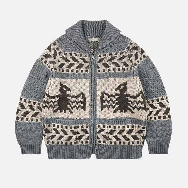 THUNDERBIRD COWICHAN CARDIGAN - GREY