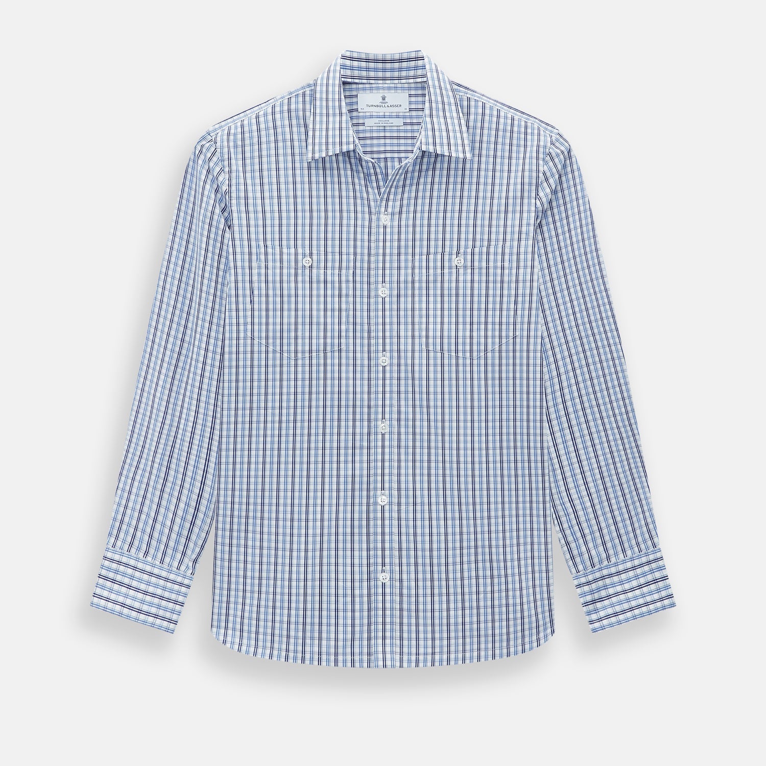 And Navy Multi Check Piccadilly Shirt