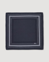 Polka dot-printed silk scarf. Blue - Navy