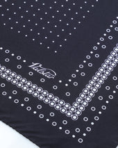 Polka dot-printed silk scarf. Blue - Navy