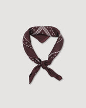 Polka dot-printed silk scarf - Bordeaux