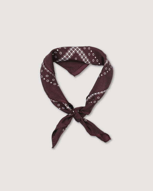 Polka dot-printed silk scarf - Bordeaux