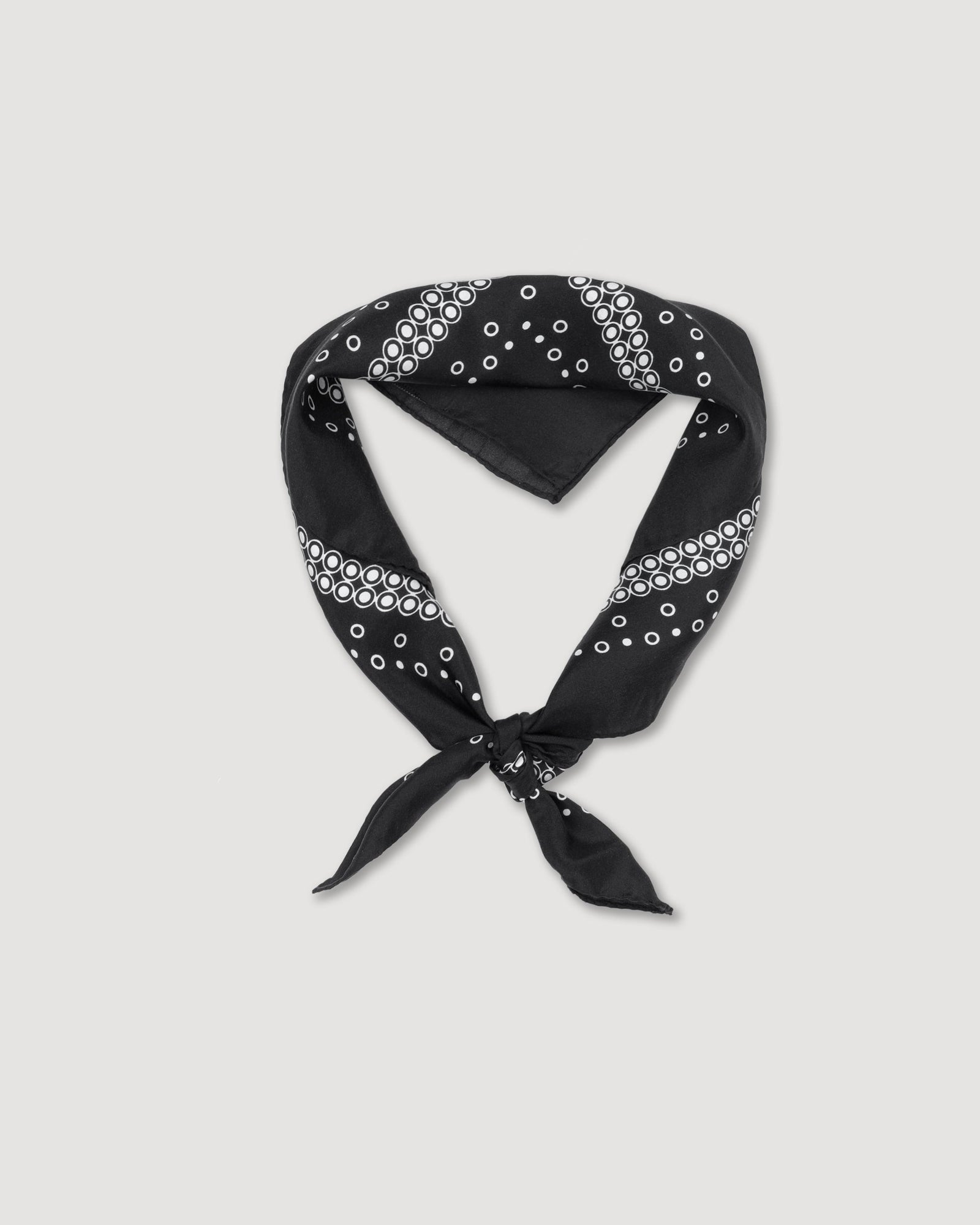 Polka Dot Printed Silk Scarf Nero