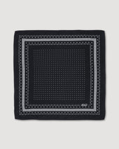 Polka dot-printed silk scarf. Black - Nero