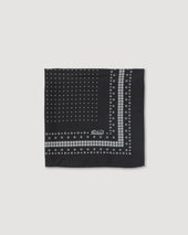 Polka dot-printed silk scarf. Black - Nero