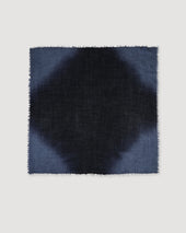 Cashmere Scarf In A Solid Colour With Shaded Tones Blue