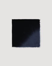 Cashmere Scarf In A Solid Colour With Shaded Tones Blue
