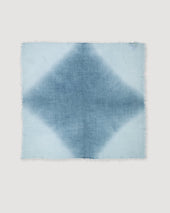 Cashmere Scarf In A Solid Colour With Shaded Tones Blue Carta Zucchero