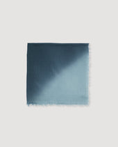 Cashmere Scarf In A Solid Colour With Shaded Tones Blue Carta Zucchero
