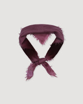 Cashmere scarf in a solid colour with shaded tones - Bordeaux