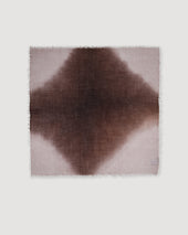 Cashmere Scarf In A Solid Colour With Shaded Tones Marrone