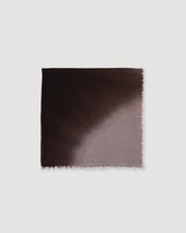 Cashmere Scarf In A Solid Colour With Shaded Tones Marrone
