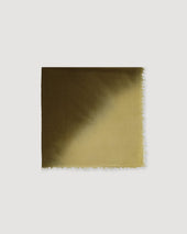 Cashmere Scarf In A Solid Colour With Shaded Tones Green Militare