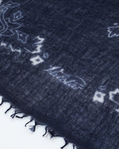 Cashmere Scarf With Paisley Print Blue