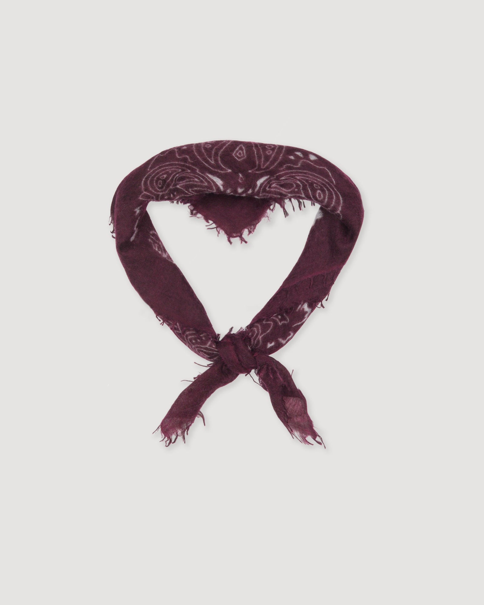 Cashmere Scarf With Paisley Print Bordeaux