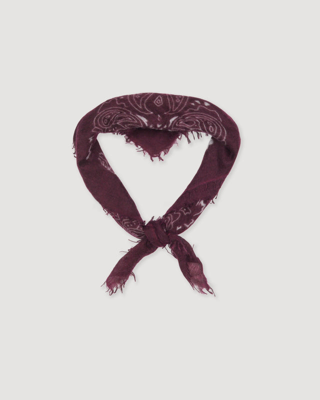 Cashmere scarf with paisley print - Bordeaux