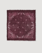 Cashmere Scarf With Paisley Print Bordeaux