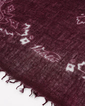 Cashmere Scarf With Paisley Print Bordeaux