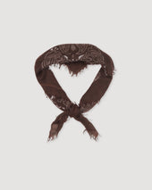 Cashmere scarf with paisley print. Brown - Marrone