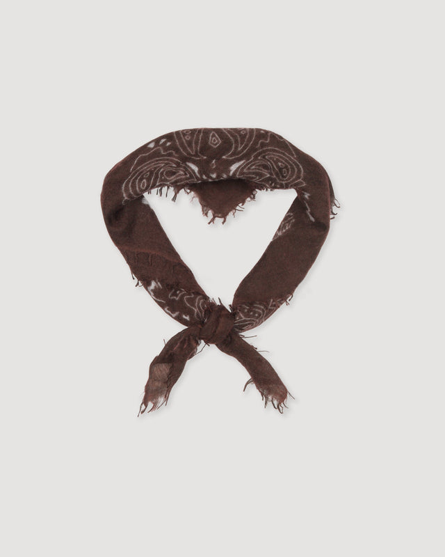 Cashmere scarf with paisley print. Brown - Marrone