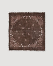 Cashmere Scarf With Paisley Print Marrone