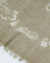 Cashmere Scarf With Paisley Print Green Militare