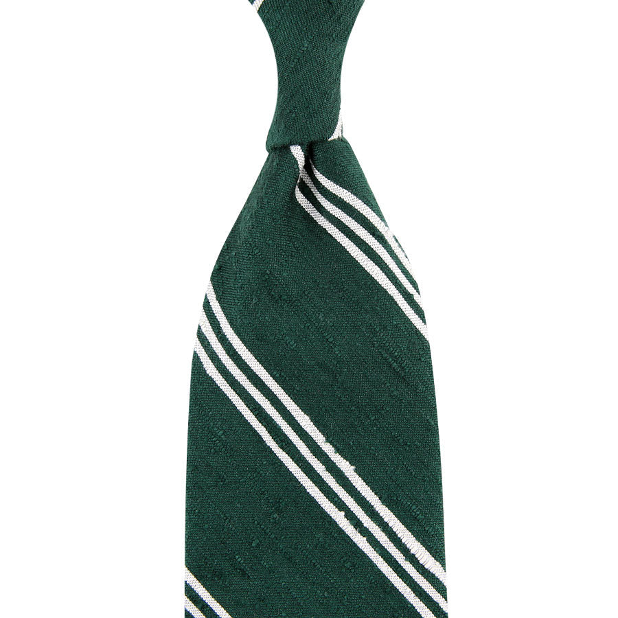 Triple Bar Shantung Silk Tie Hand Rolled
