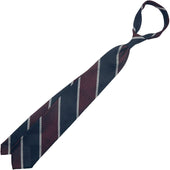 Block Stripe Grenadine Garza Fina Silk Tie Navy Burgundy