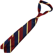 Japanese Repp Stripe Silk Tie Burgundy Hand Rolled