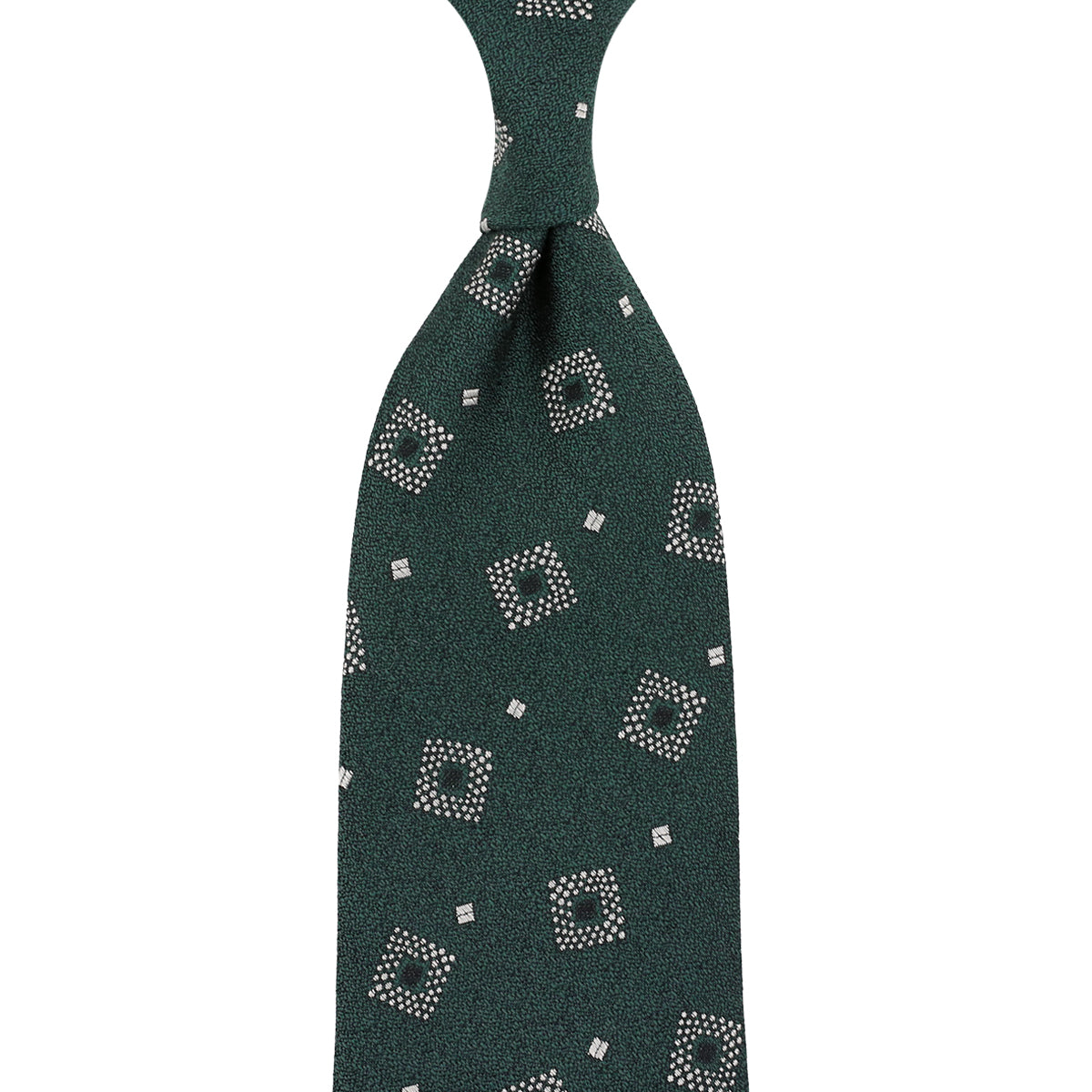 Geometrical Boucle Silk Tie Hand Rolled