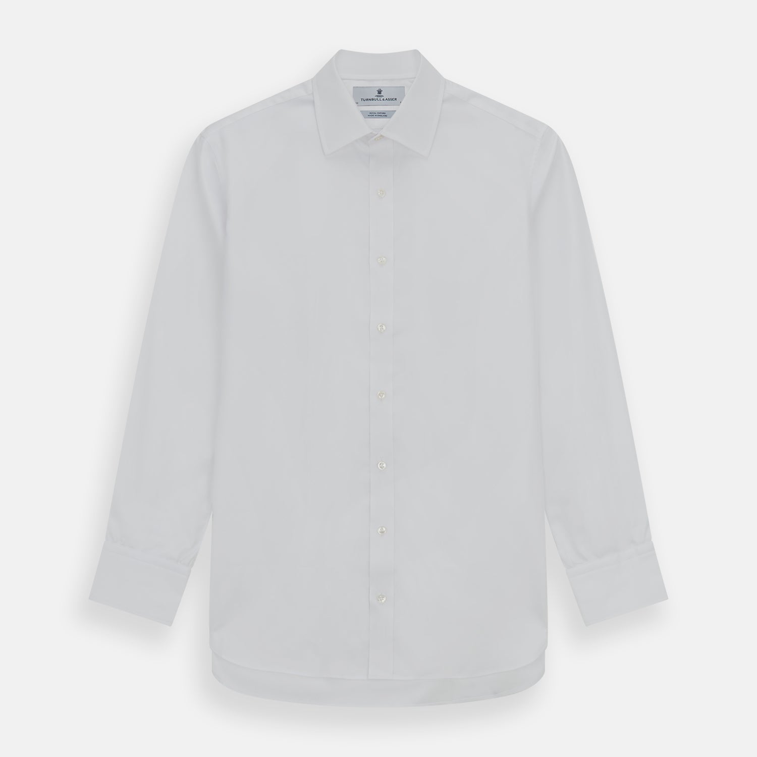 White Superfine Oxford Cotton Shirt with T&A Collar and 3-Button Cuffs