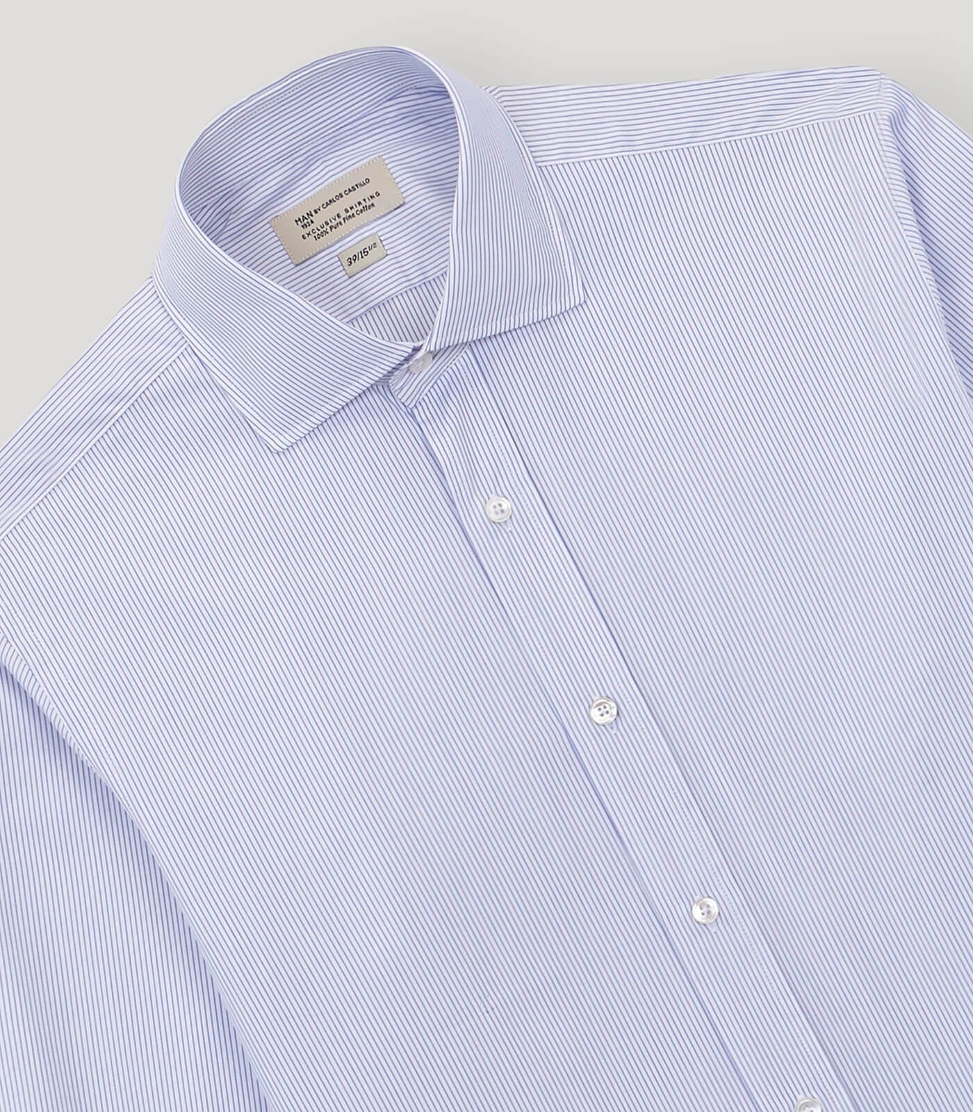 Striped English Collar Dress Shirt