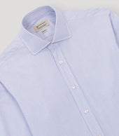 Blue- White Striped English Collar Dress Shirt