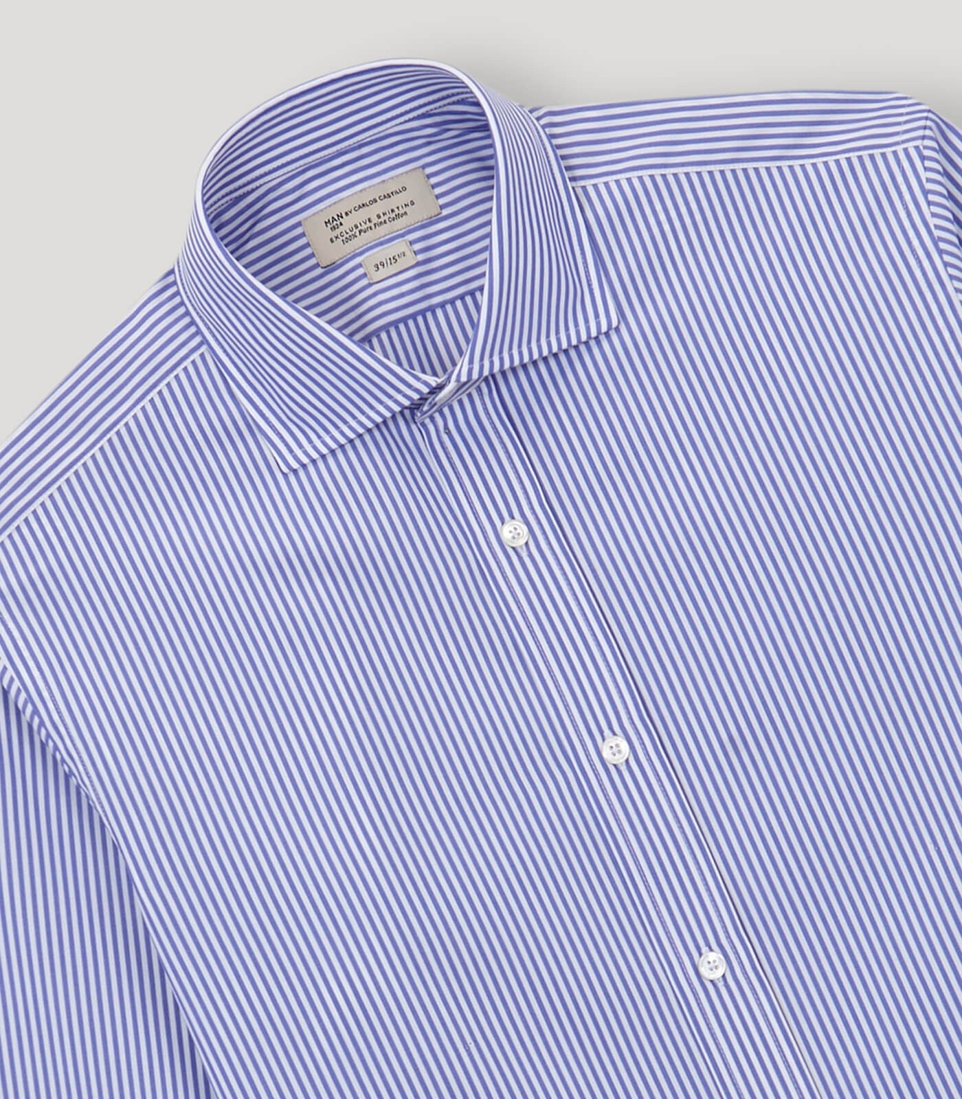 Wide Striped English Collar Dress Shirt