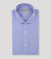 Wide Striped English Collar Dress Shirt
