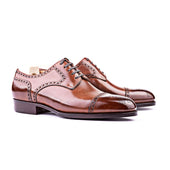 Half brogue derby in Mid brown Crust calf