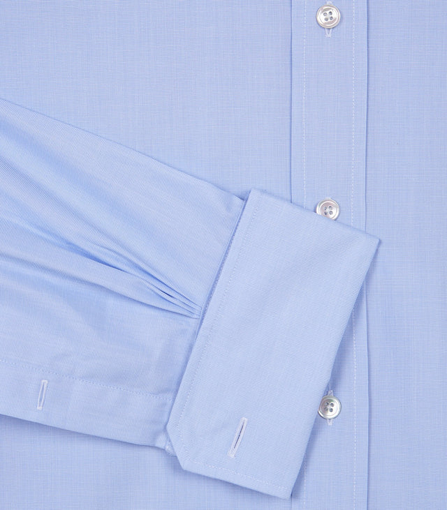 Blue Fil A Fil English Collar Dress Shirt