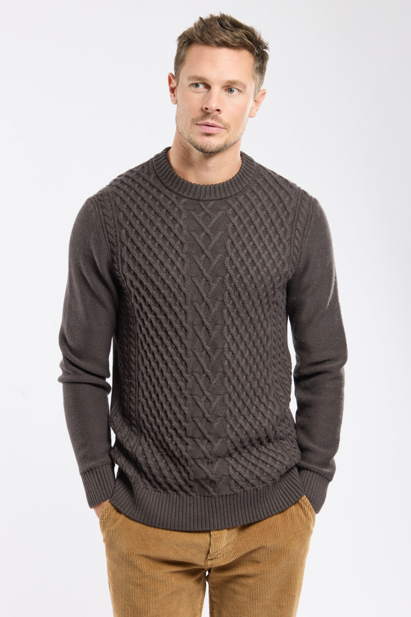 Pull torsades - coton et laine