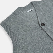 Ash Grey V Neck Sleeveless Cardigan