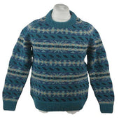 45d All Over Fairisle Crew Neck Sweater 100 Rennie Shetland Range