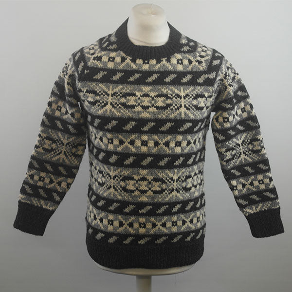 45d All Over Fairisle Crew Neck Sweater 100 Shetland