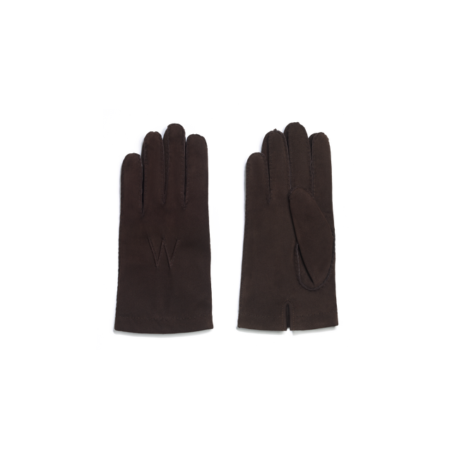 Men's Caractere Gloves[Dark Brown suede goatskin with cashmere lining]