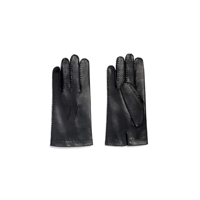 Men's Caractere Gloves[Black lambskin with silk lining]